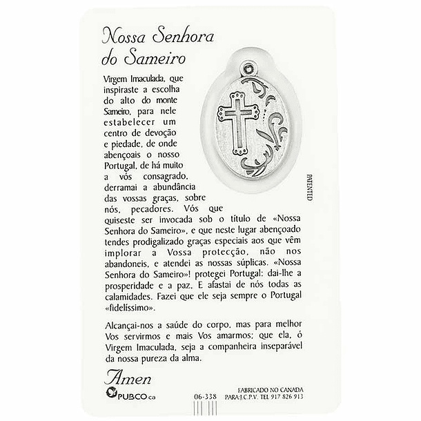 Carta di preghiera della Madonna di Sameiro 2