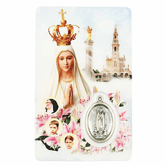 Carta con preghiera della Madonna di Fatima