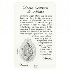 Carta con preghiera della Madonna di Fatima