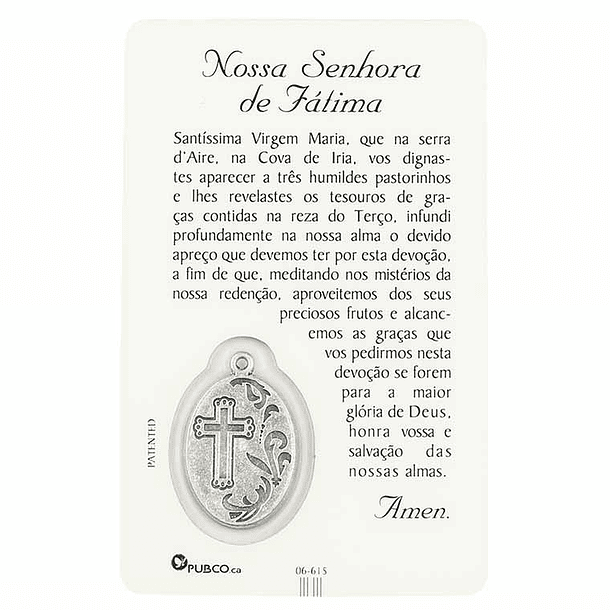 Prayer card of Our Lady of Fatima 2