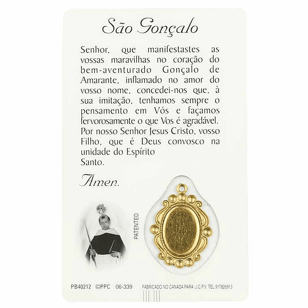 Prayer card of Saint Gonçalo 2