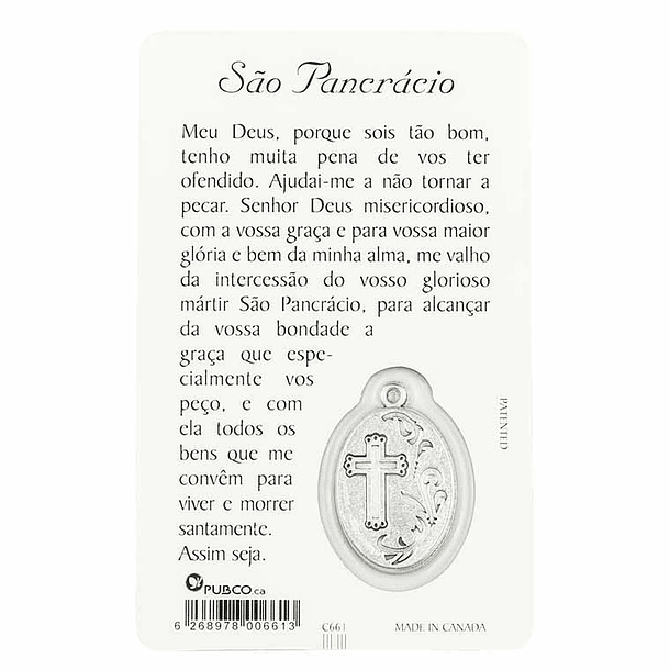 Prayer card of Saint Pancratius 2