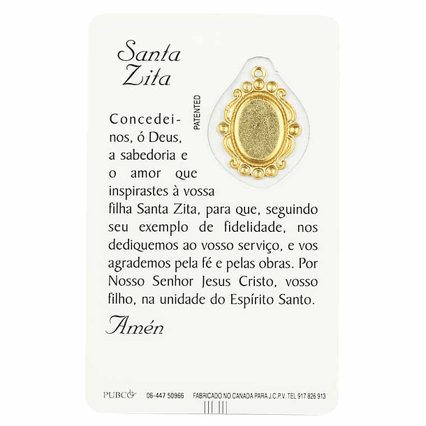 Carte de prière de Sainte Zita 2