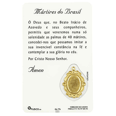 Biglietto con preghiera dei martiri del Brasile