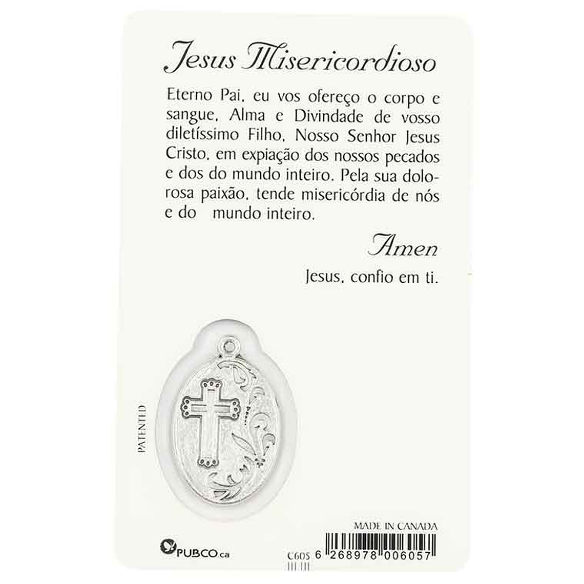 Carte avec prière de Jésus Miséricordieux 2