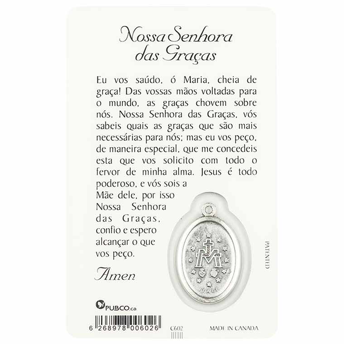 Our Lady of Graces prayer card 2
