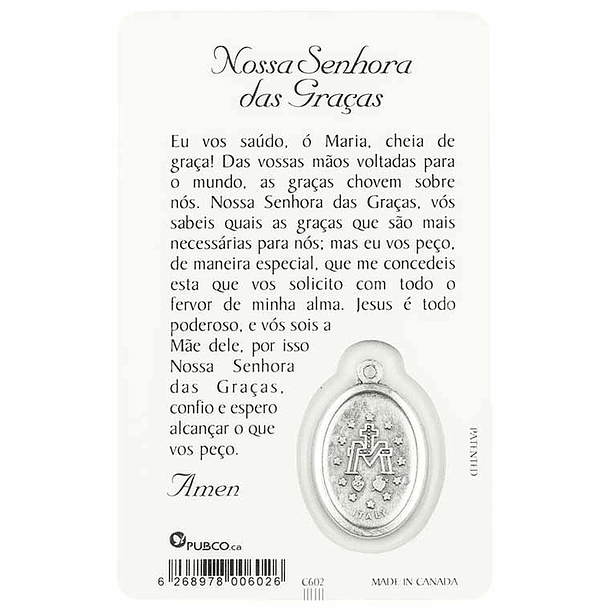 Our Lady of Graces prayer card 2