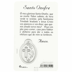 Carte avec prière Saint Onuphe 