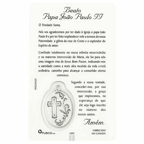 Tarjeta Beato Juan Pablo II 2