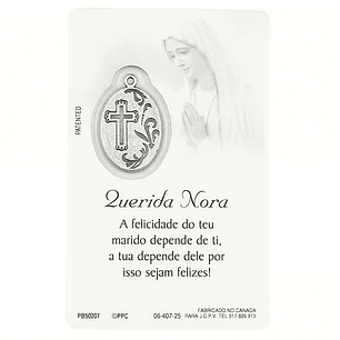 Carte avec prière avec dédicatoir à la belle-fille