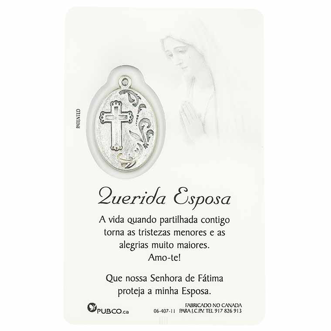 Carte de prière avec dédicace à l'épouse 2