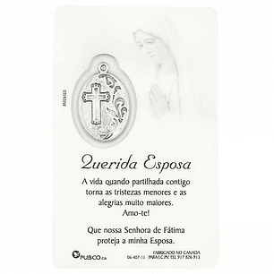 Carte de prière avec dédicace à l'épouse