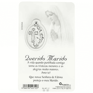 Carte de prière avec dédicace au mari