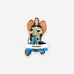 Catholic sticker of Saint Raphael with motorbike - thumbnail 1