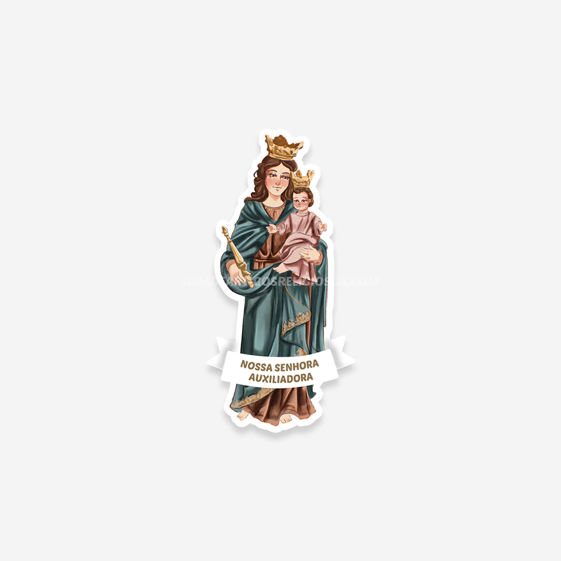 Our Lady Help of Christians Catholic Sticker 1
