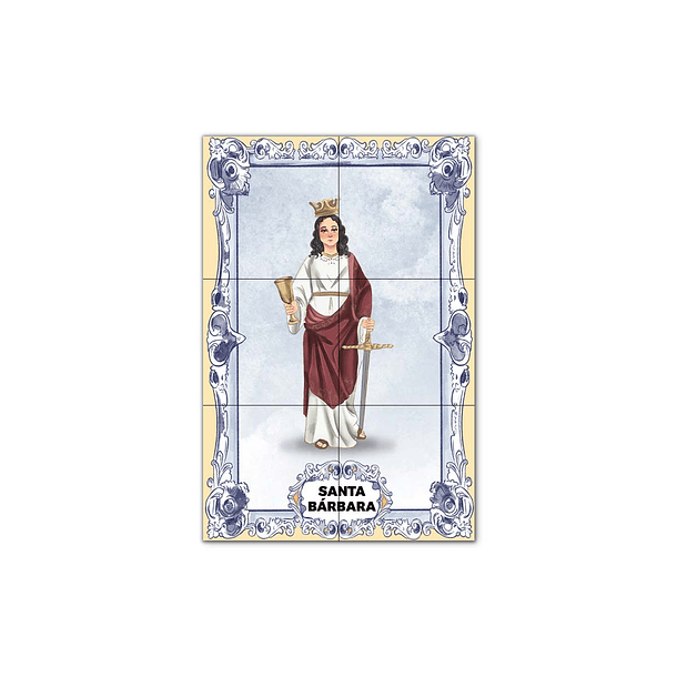 Painel de Azulejos de Santa Bárbara 30 cm x 45 cm 1