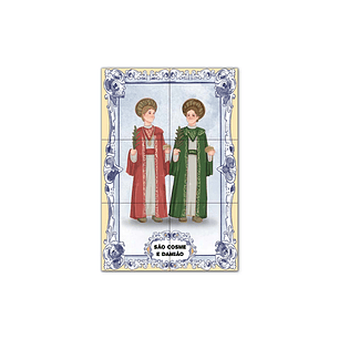 Saint Cosmas and Saint Damian Tile Panel 30 cm x 45 cm