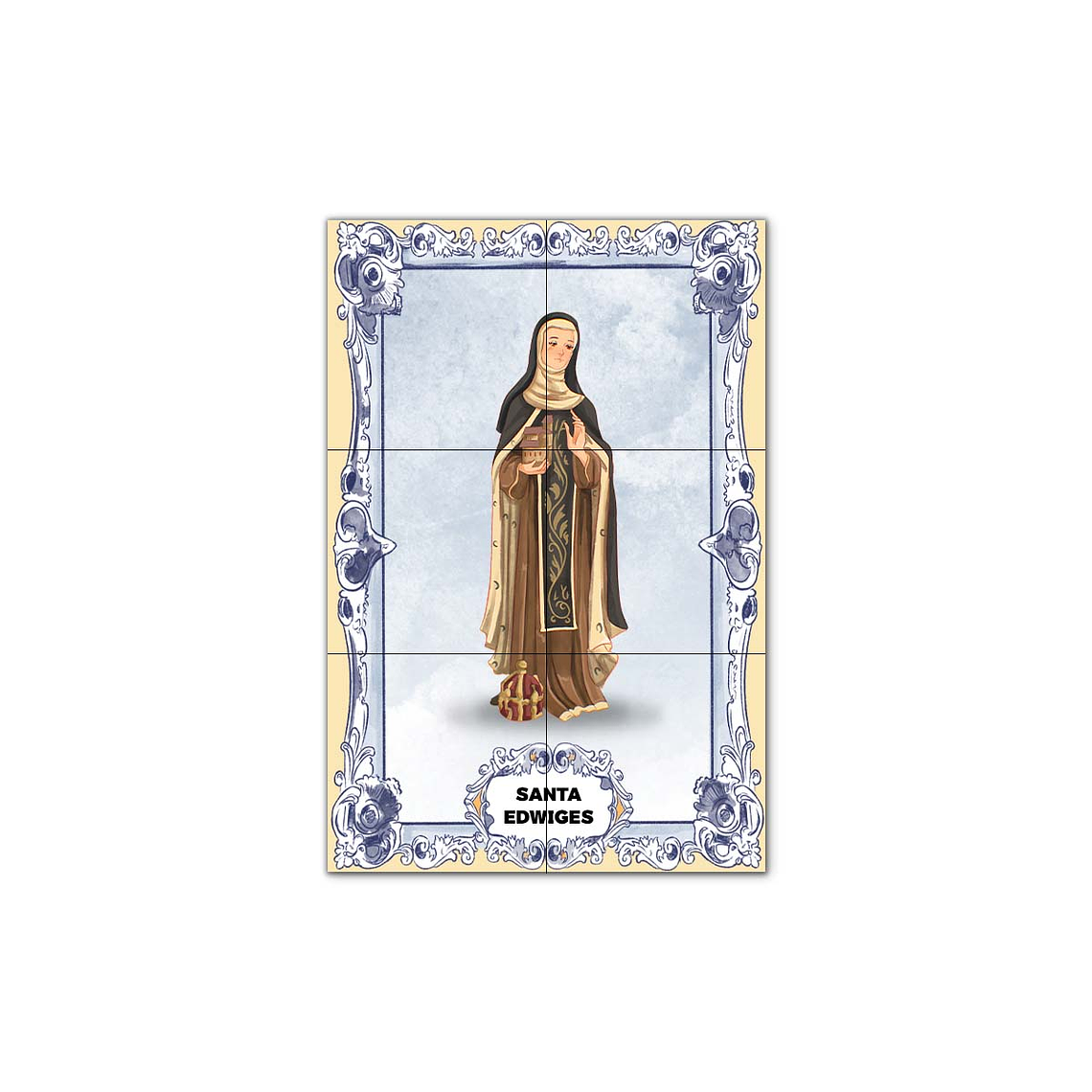 Painel de Azulejos de Santa Edwiges 30 cm x 45 cm 1