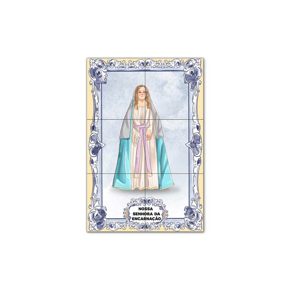 Painel de Azulejos de Nossa Senhora da Encarnação 30 cm x 45 cm 1