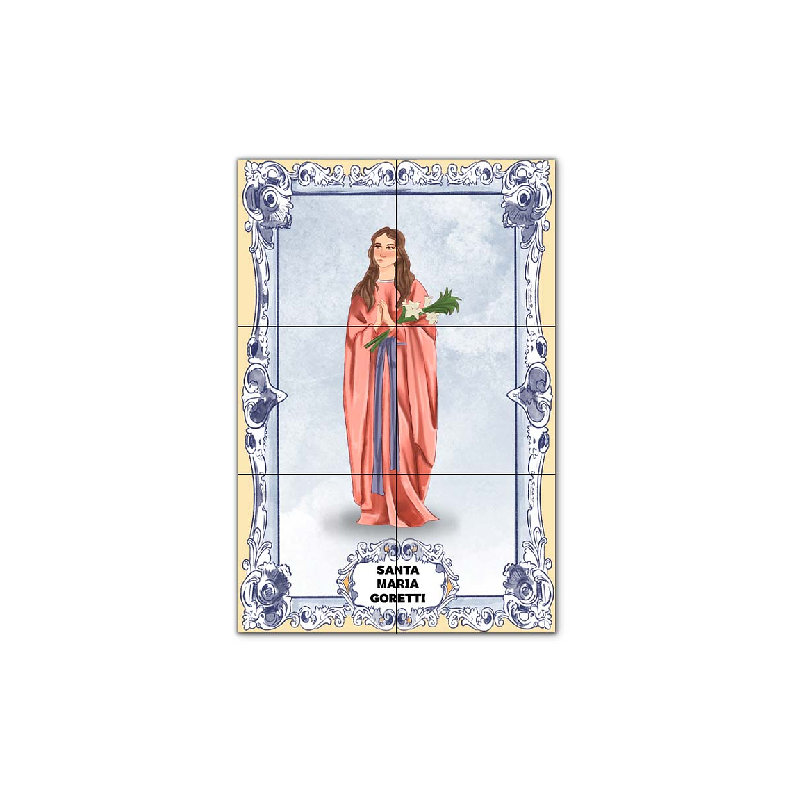Painel de Azulejos de Santa Maria Goretti 30 cm x 45 cm 1