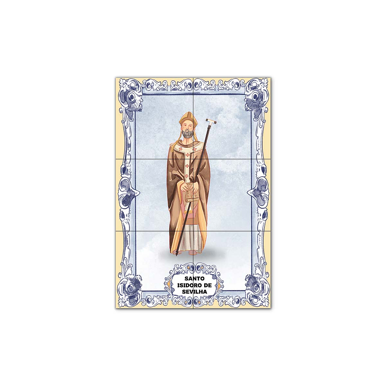 Painel de Azulejos de Santo Isidoro de Sevilha 30 cm x 45 cm 1