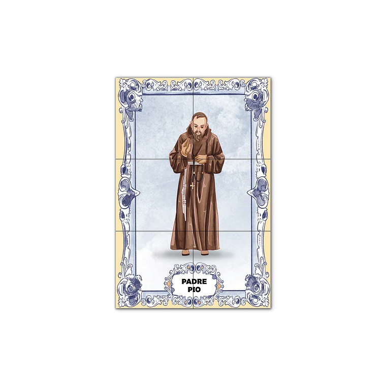 Painel de Azulejos do Padre Pio 30 cm x 45 cm 1