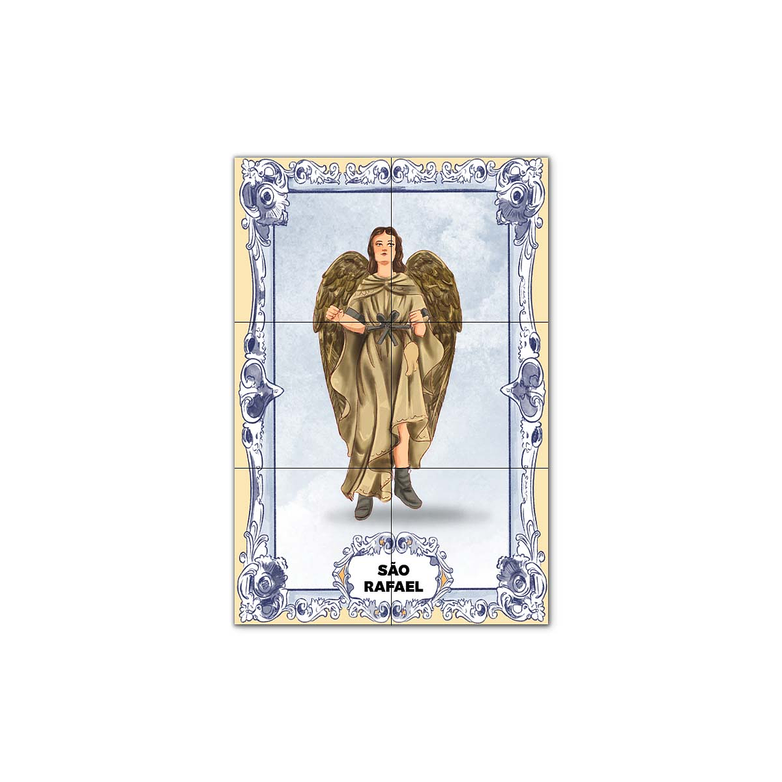 Painel de Azulejos de São Rafael 30 cm x 45 cm 1