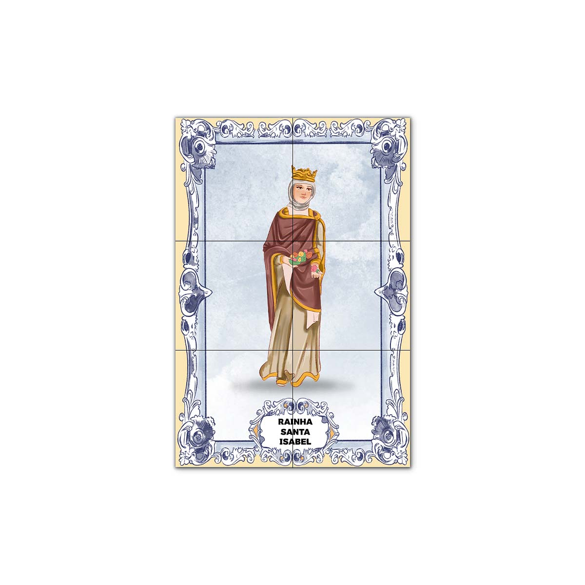 Painel de Azulejos de Rainha Santa Isabel 30 cm x 45 cm 1