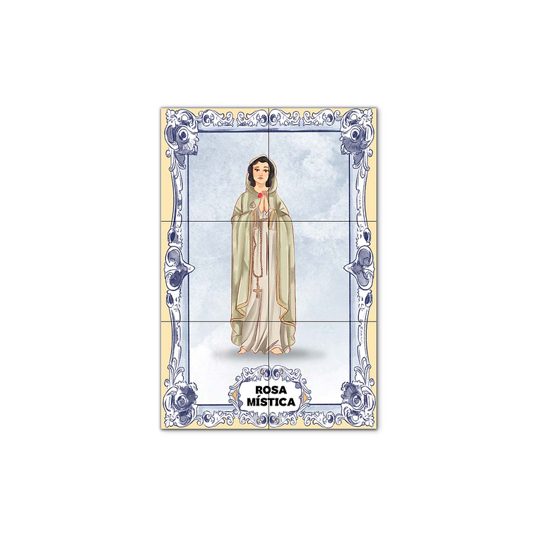 Painel de Azulejos de Rosa Mística 30 cm x 45 cm 1