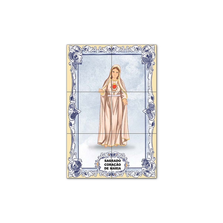 Painel de Azulejos do Sagrado Coração de Maria 30 cm x 45 cm 1