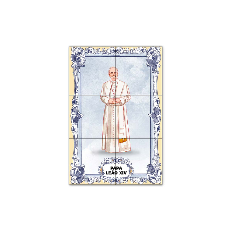 Painel de Azulejos do Papa Leão XIV 30 cm x 45 cm 1