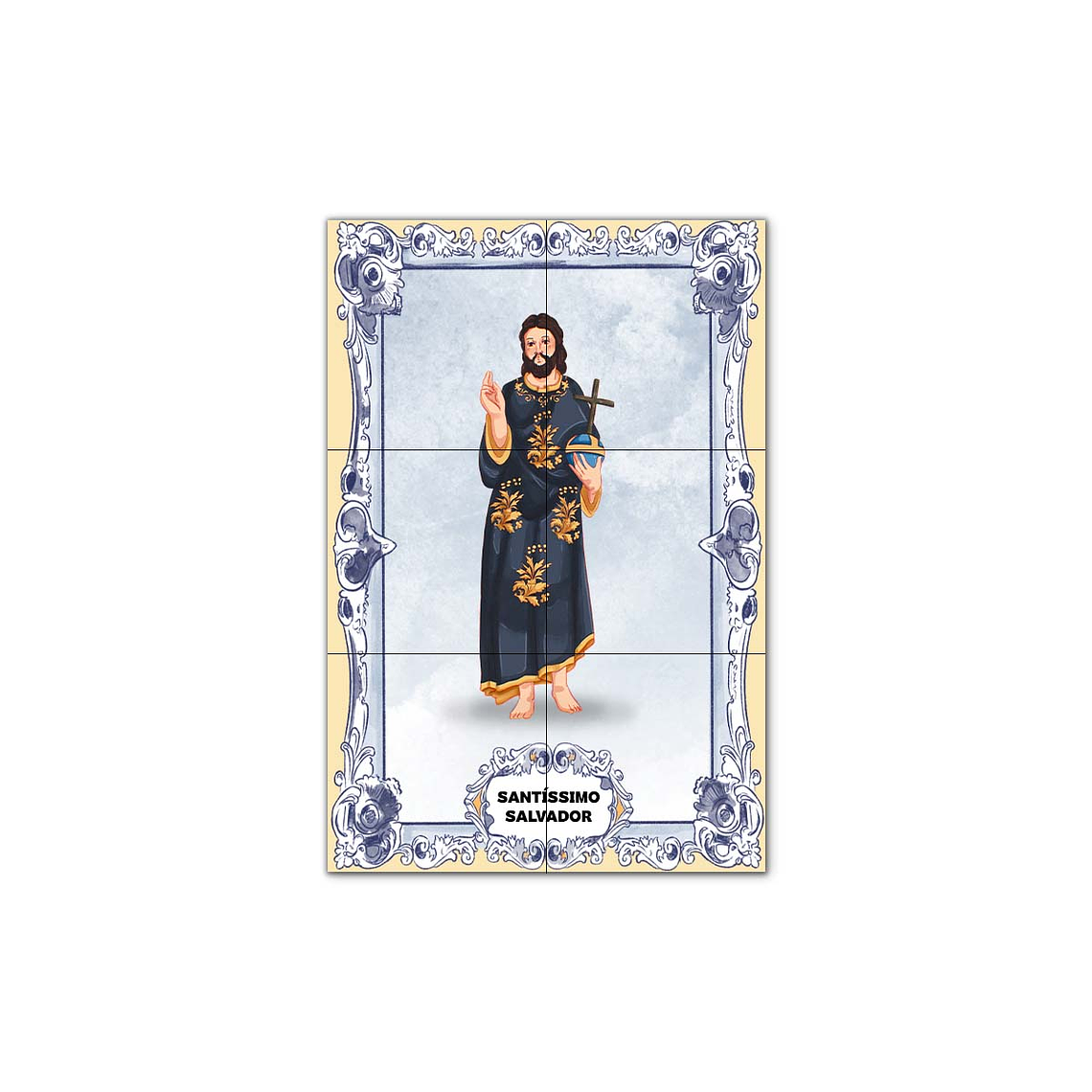 Painel de Azulejos do Santíssimo Salvador 30 cm x 45 cm 1