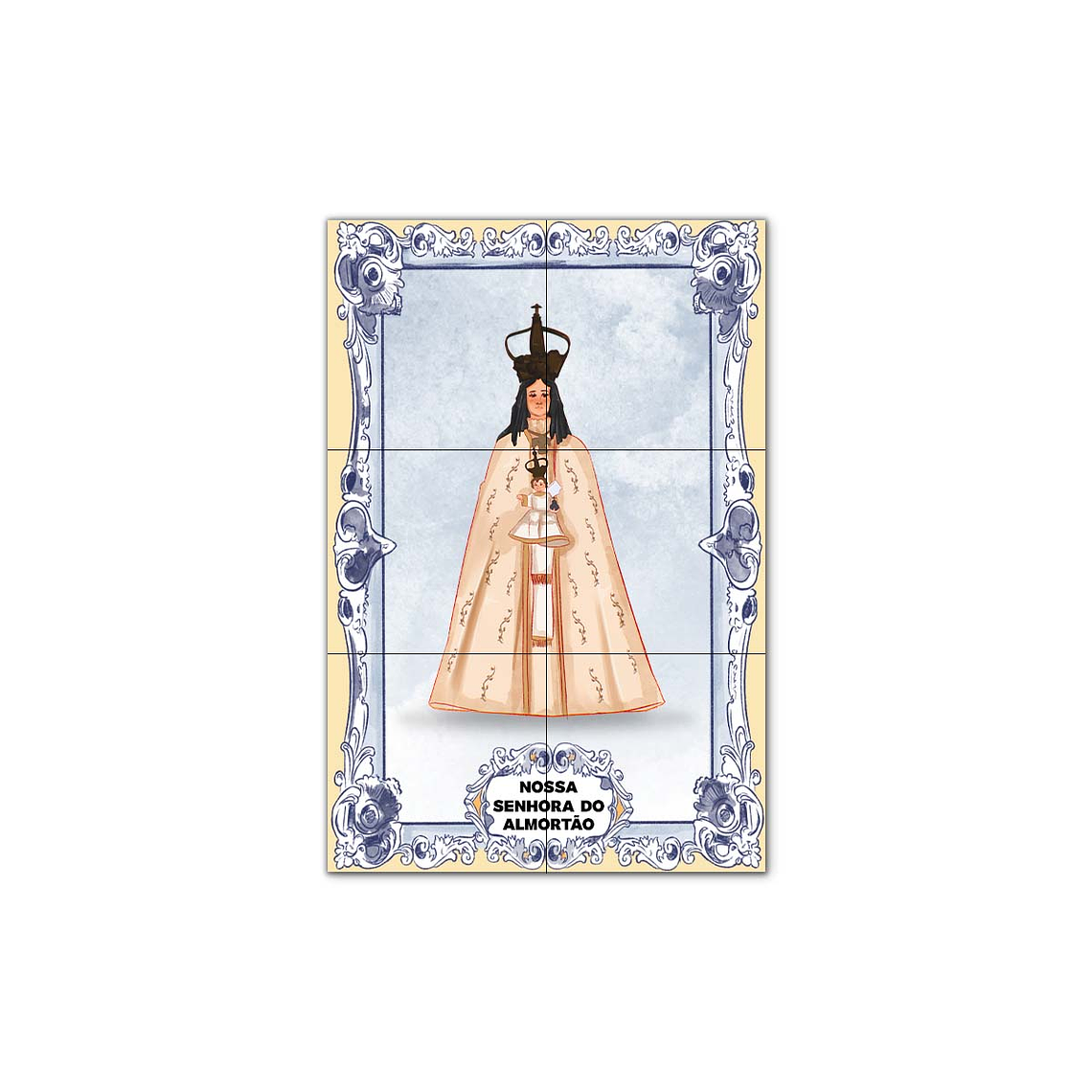 Painel de Azulejos de Nossa Senhora do Almortão 30 cm x 45 cm 1