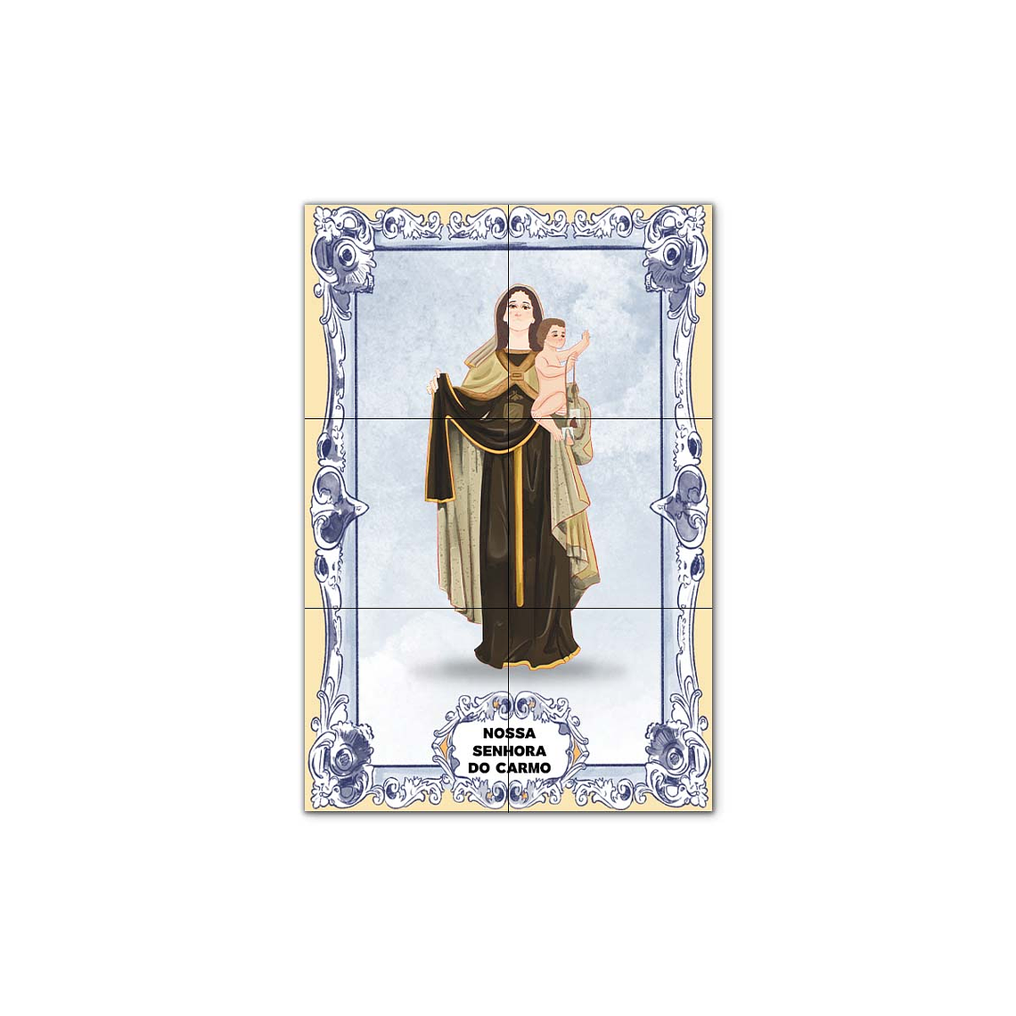 Painel de Azulejos de Nossa Senhora do Carmo 30 cm x 45 cm 1