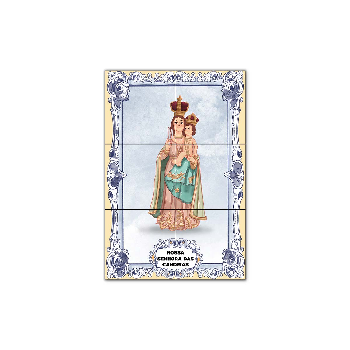 Painel de Azulejos de Nossa Senhora das Candeias 30 cm x 45 cm 1