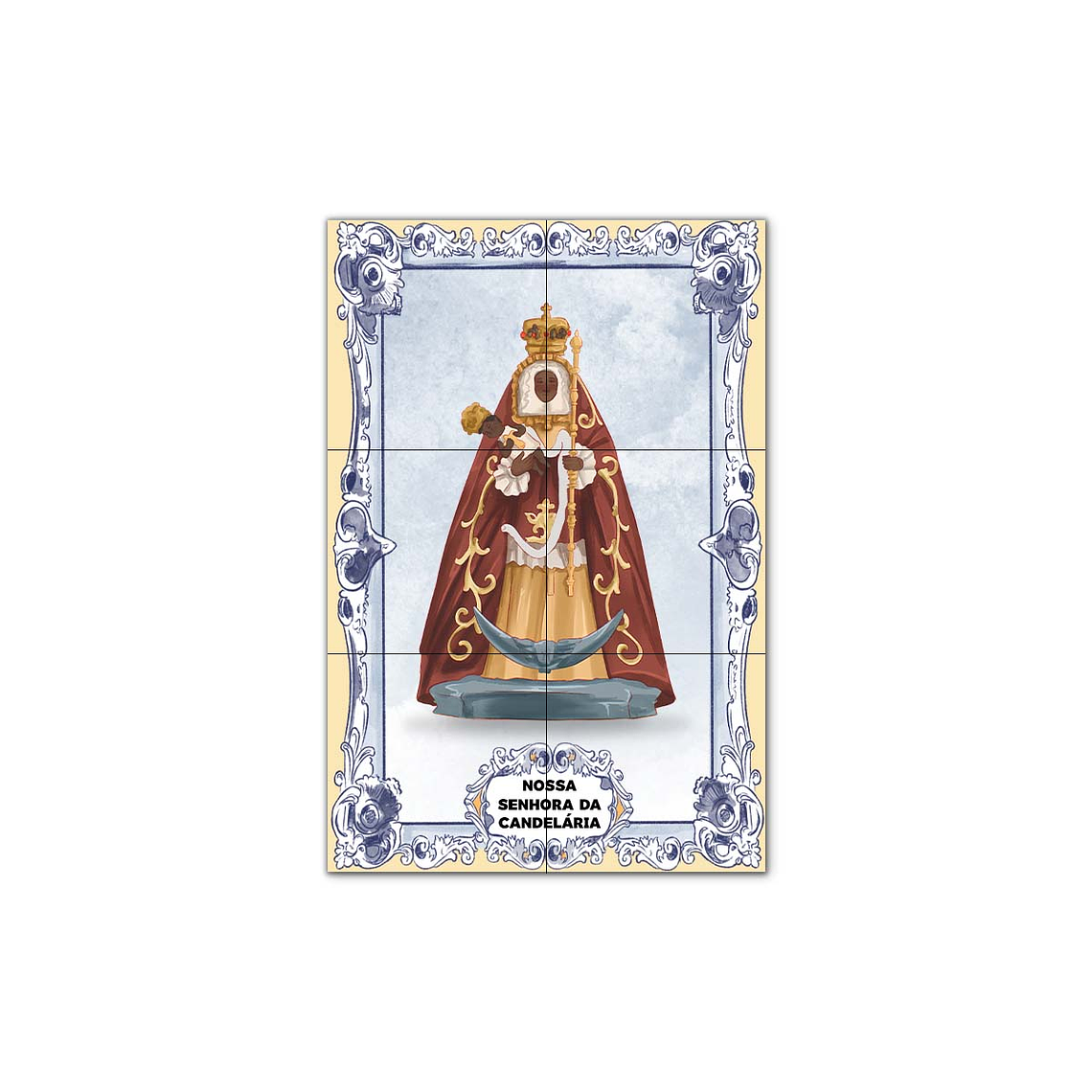 Painel de Azulejos de Nossa Senhora Candelária 30 cm x 45 cm 1