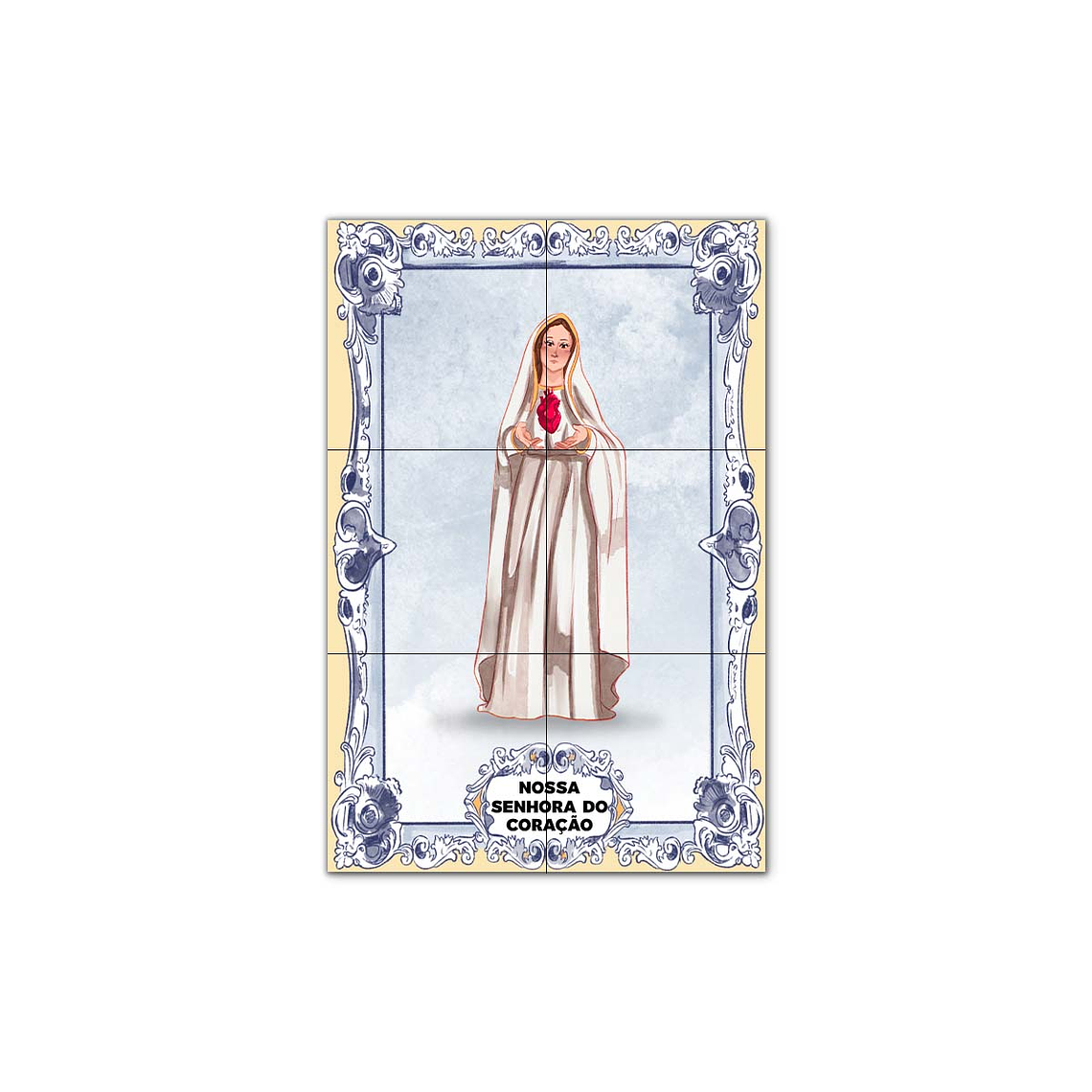 Painel de Azulejos de Nossa Senhora do Coração 30 cm x 45 cm 1