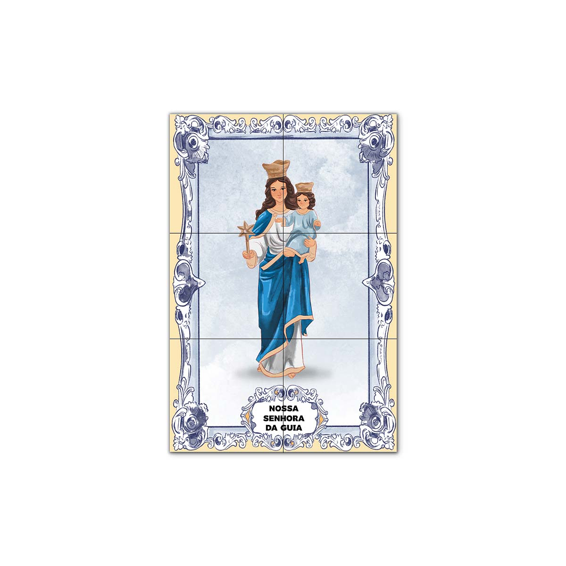Painel de Azulejos de Nossa Senhora de Guia 30 cm x 45 cm 1