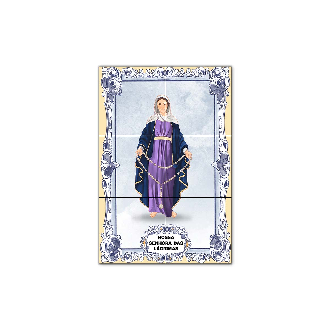 Painel de Azulejos de Nossa Senhora das Lágrimas 30 cm x 45 cm 1