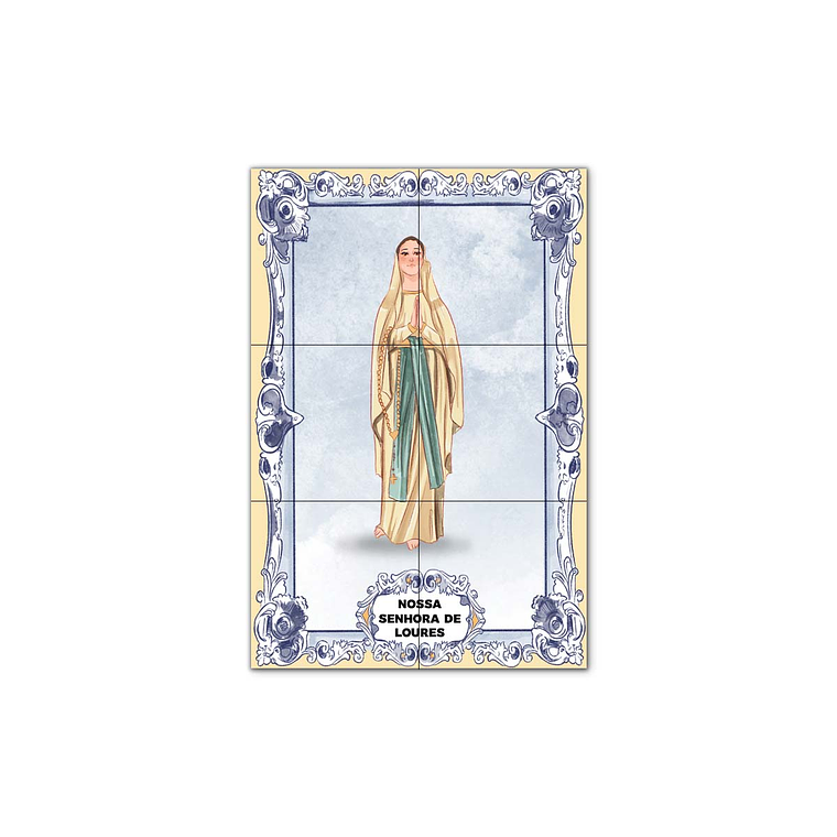 Painel de Azulejos de Nossa Senhora de Lourdes 30 cm x 45 cm 1