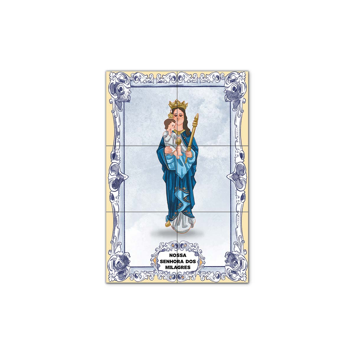 Painel de Azulejos de Nossa Senhora dos Milagres 30 cm x 45 cm 1