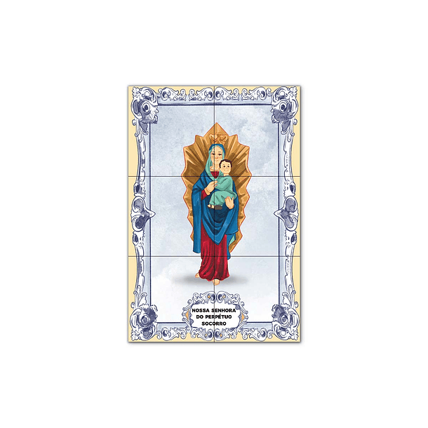 Painel de Azulejos de Nossa Senhora do Perpétuo Socorro 30 cm x 45 cm 1