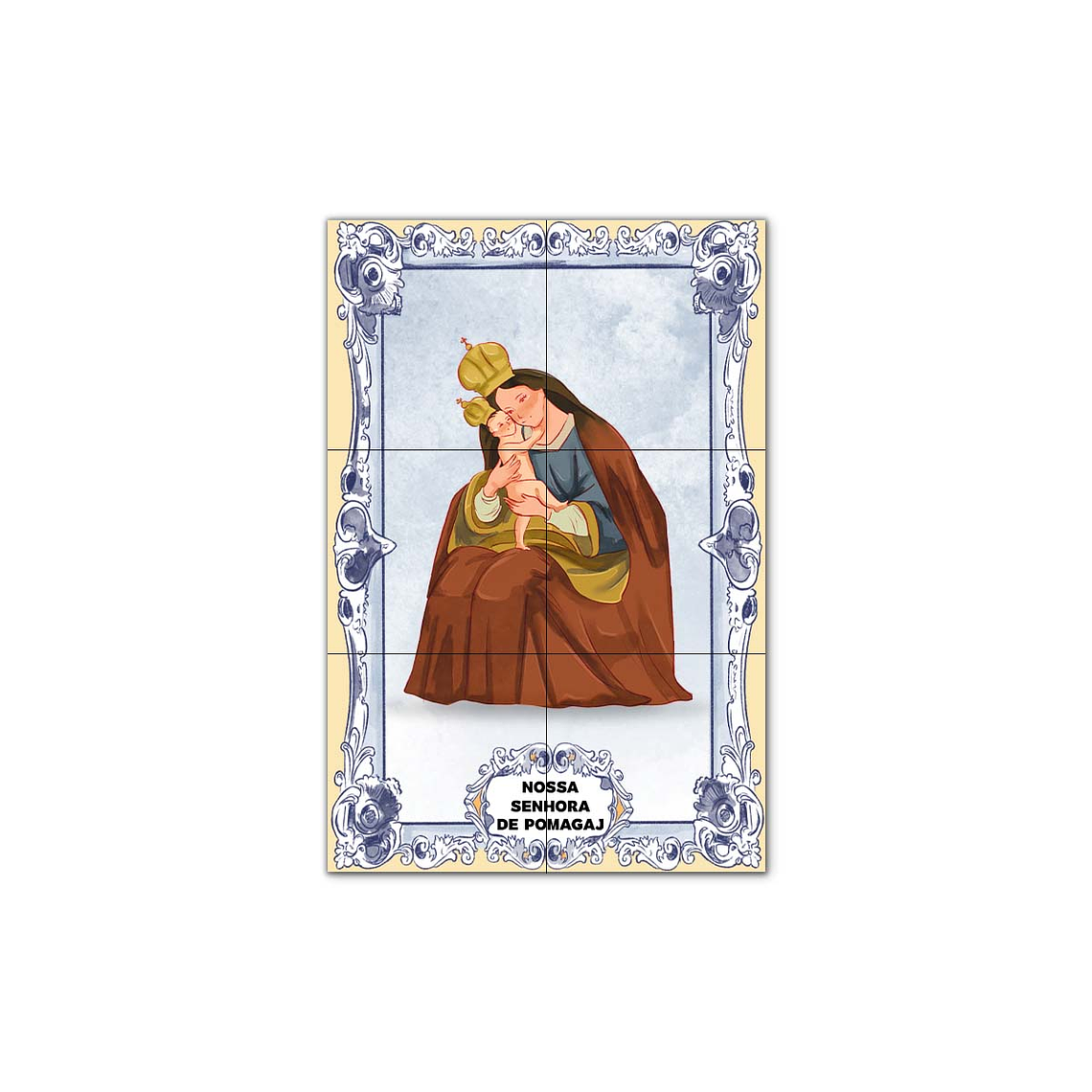 Painel de Azulejos de Nossa Senhora de Pomagaj 30 cm x 45 cm 1