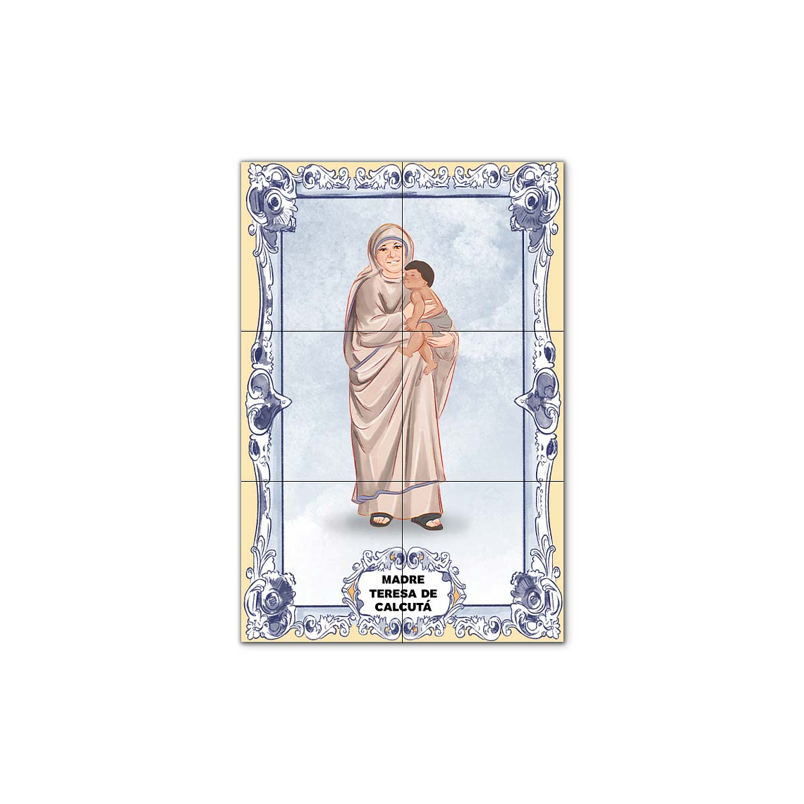 Painel de Azulejos de Madre Teresa de Calcutá 30 cm x 45 cm 1