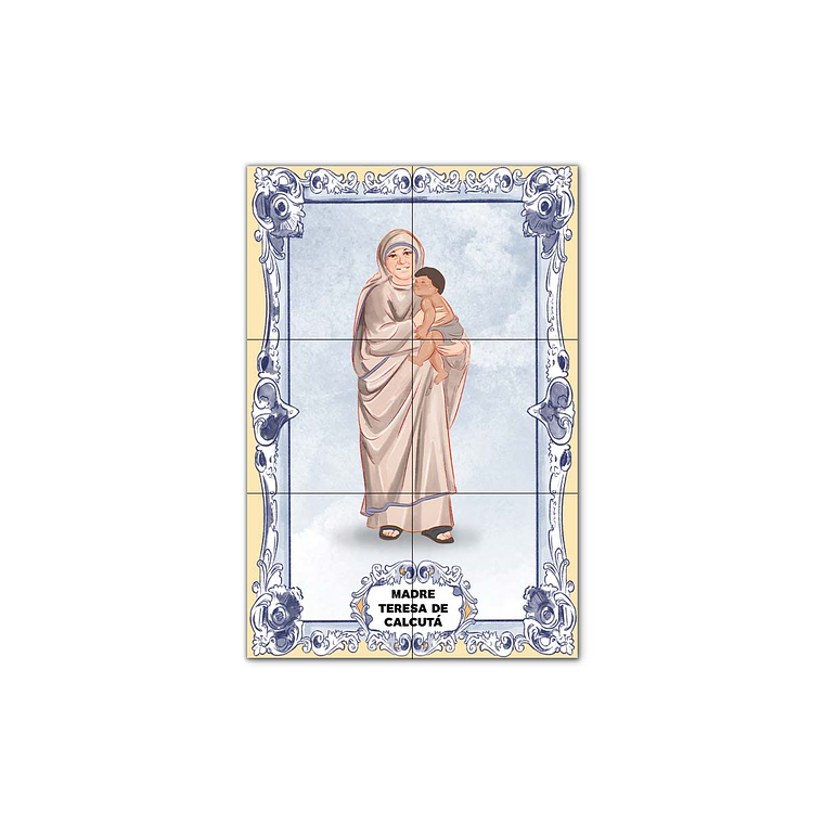 Painel de Azulejos de Madre Teresa de Calcutá 30 cm x 45 cm 1