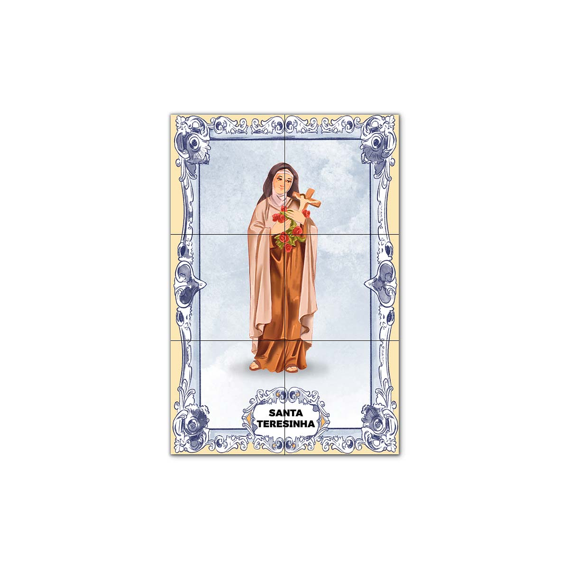 Painel de Azulejos de Santa Teresinha 30 cm x 45 cm 1