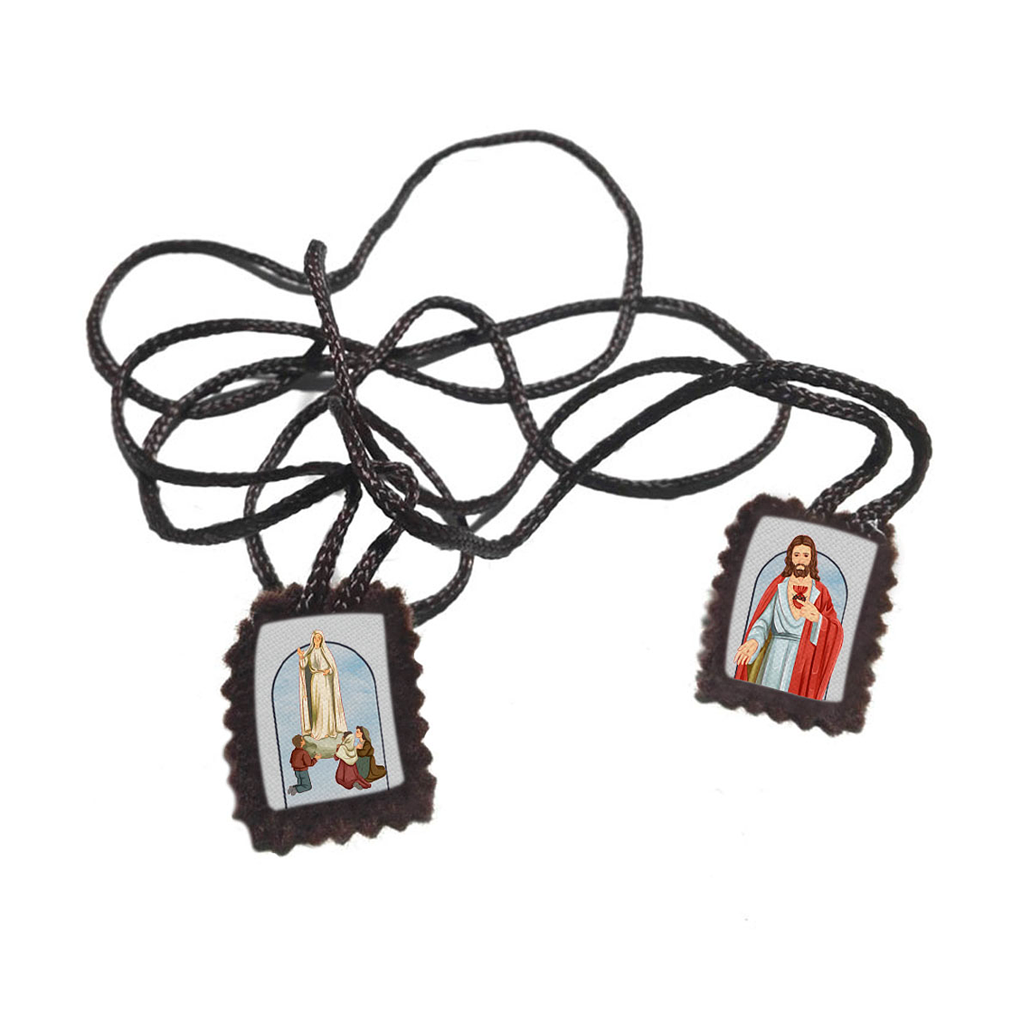 Escapulário em tecido da Aparição de Fátima 1