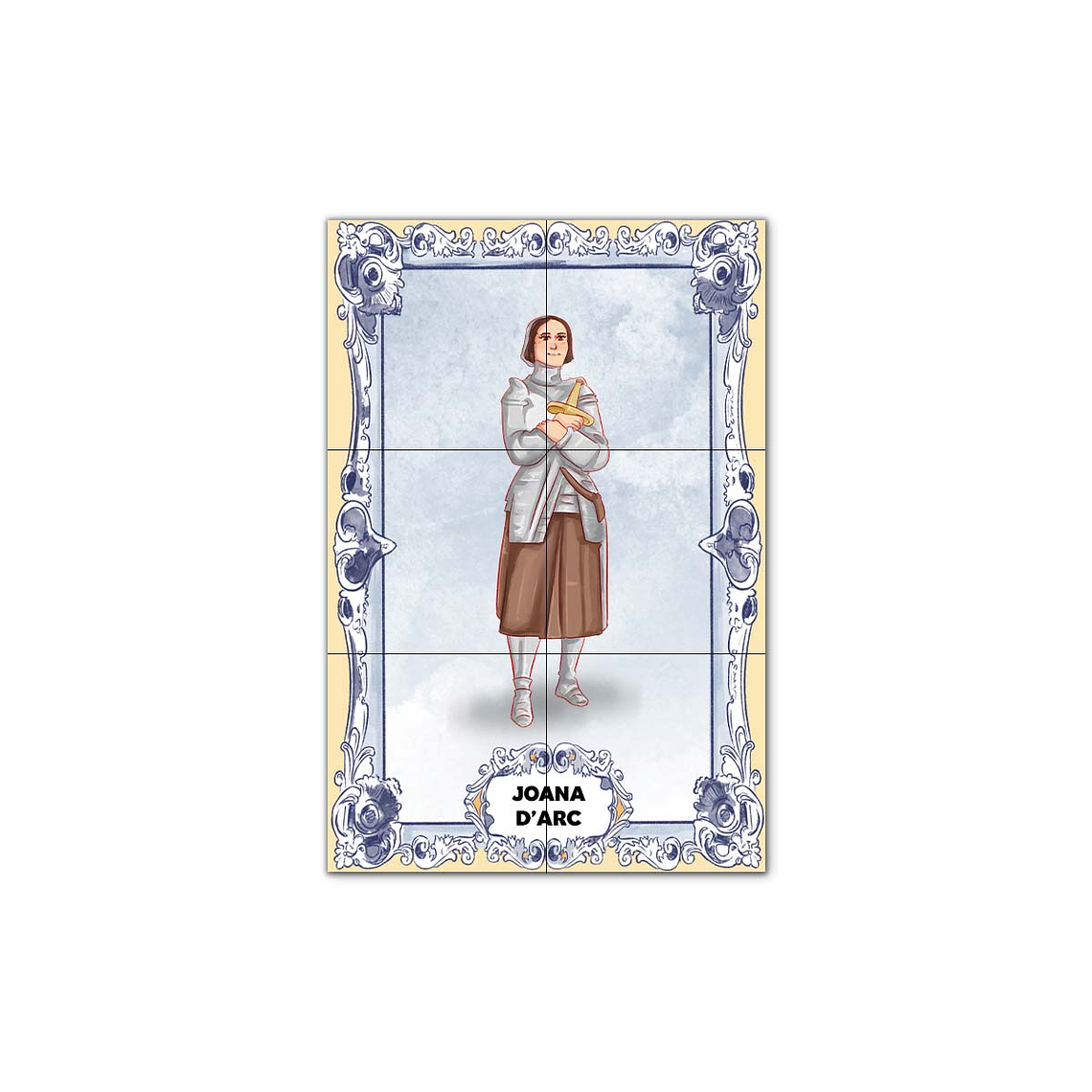 Painel de Azulejos de Joana D'Arc 30 cm x 45 cm 1
