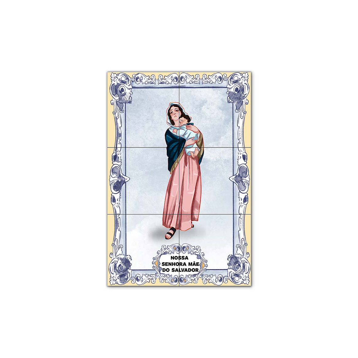 Painel de Azulejos de Nossa Senhora Mãe do Salvador 30 cm x 45 cm 1