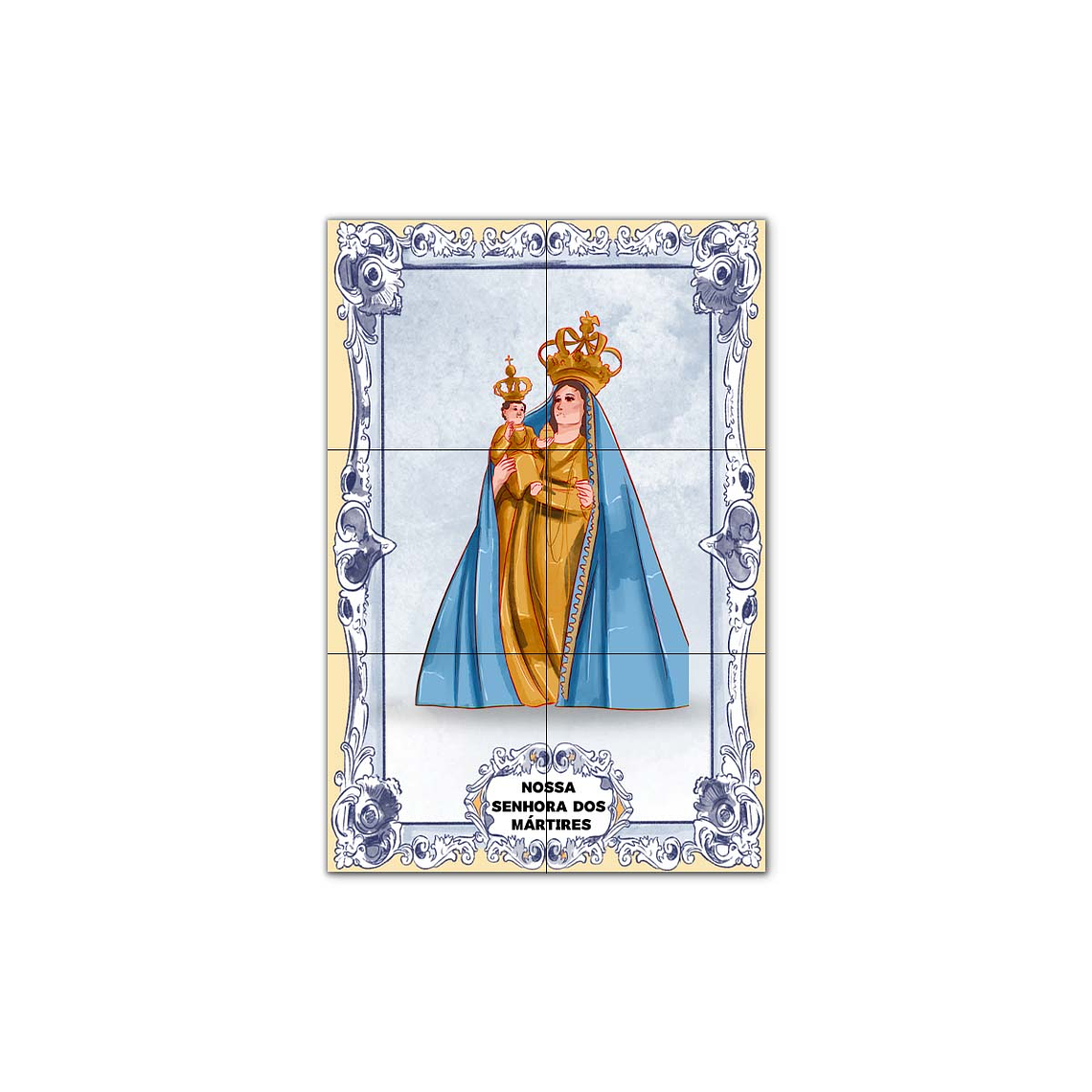 Panel de Azulejos de Nuestra Señora de los Mártires 30 cm x 45 cm 1